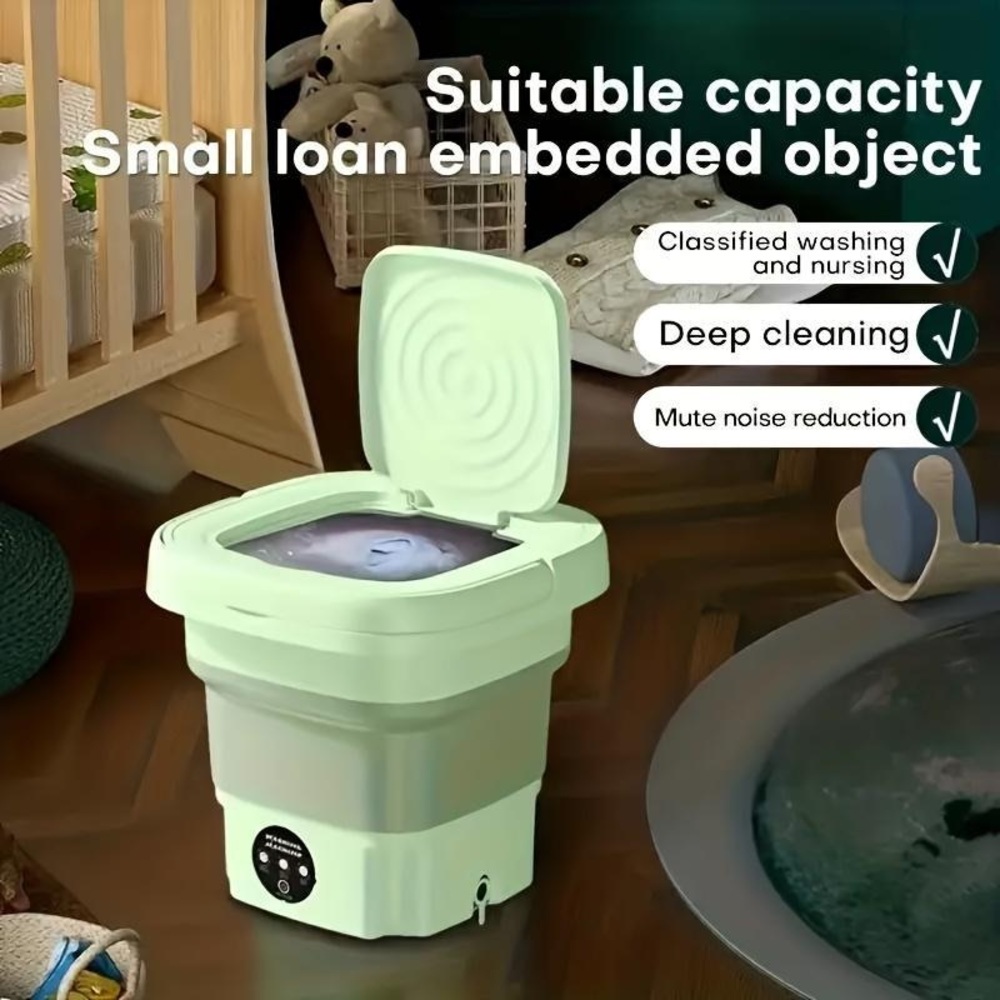 Portable Mini Washing Machine in Mint Green